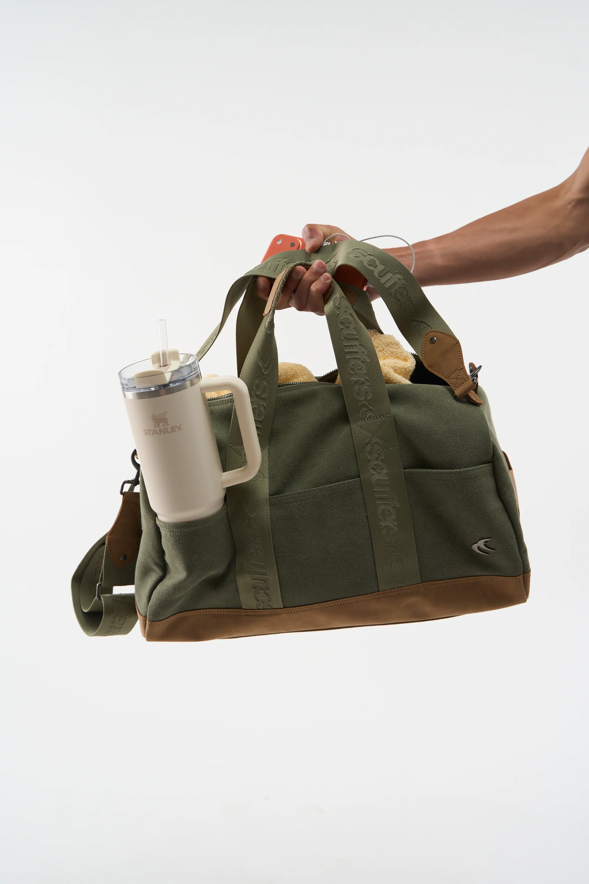 Canvas Green Duffle Bag - Image 4
