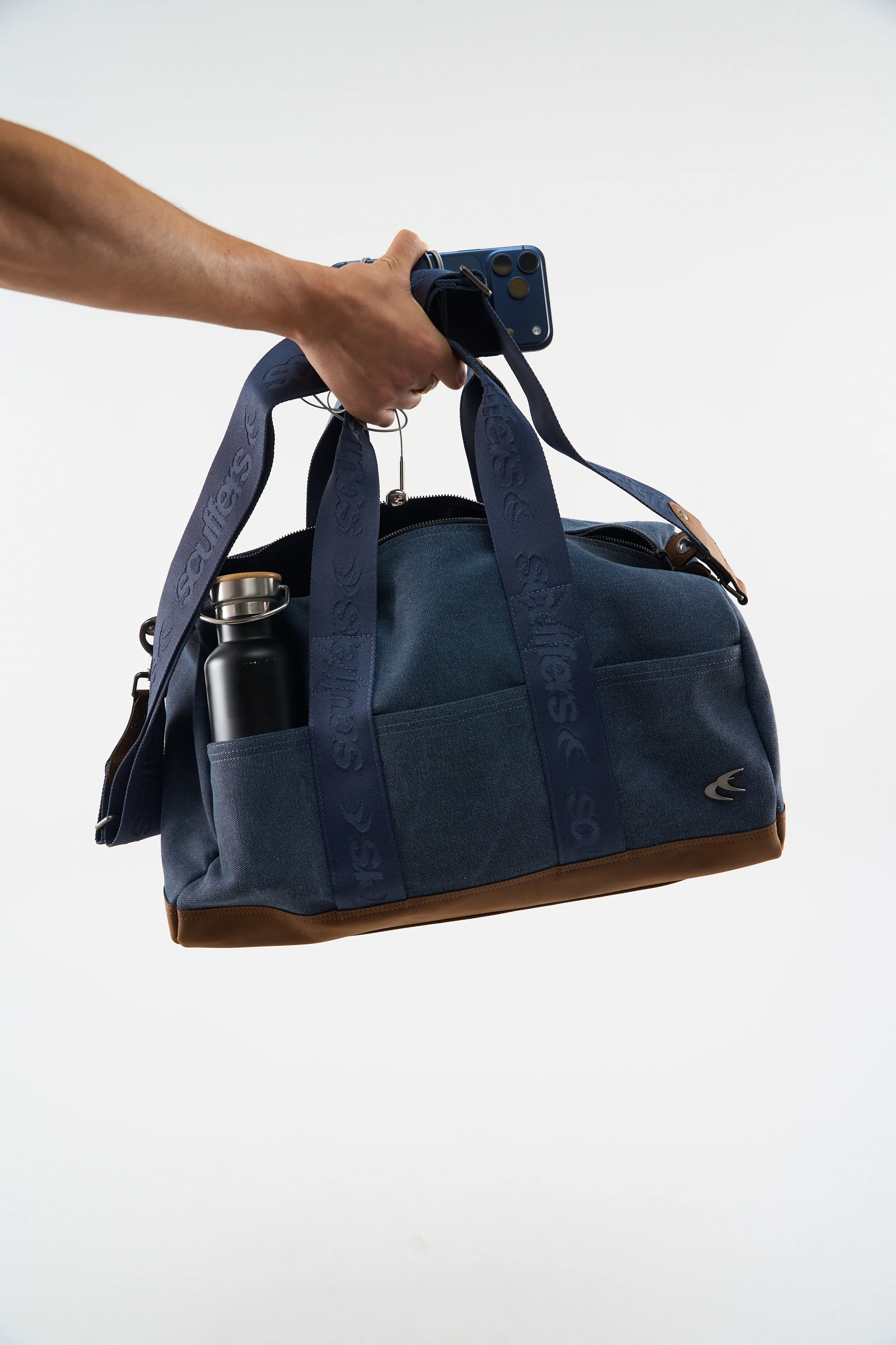 Canvas Navy Duffle Bag - Image 8