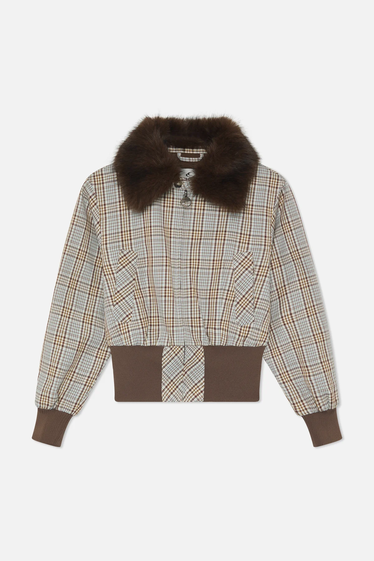 Checkered Brown Harrington Jacket