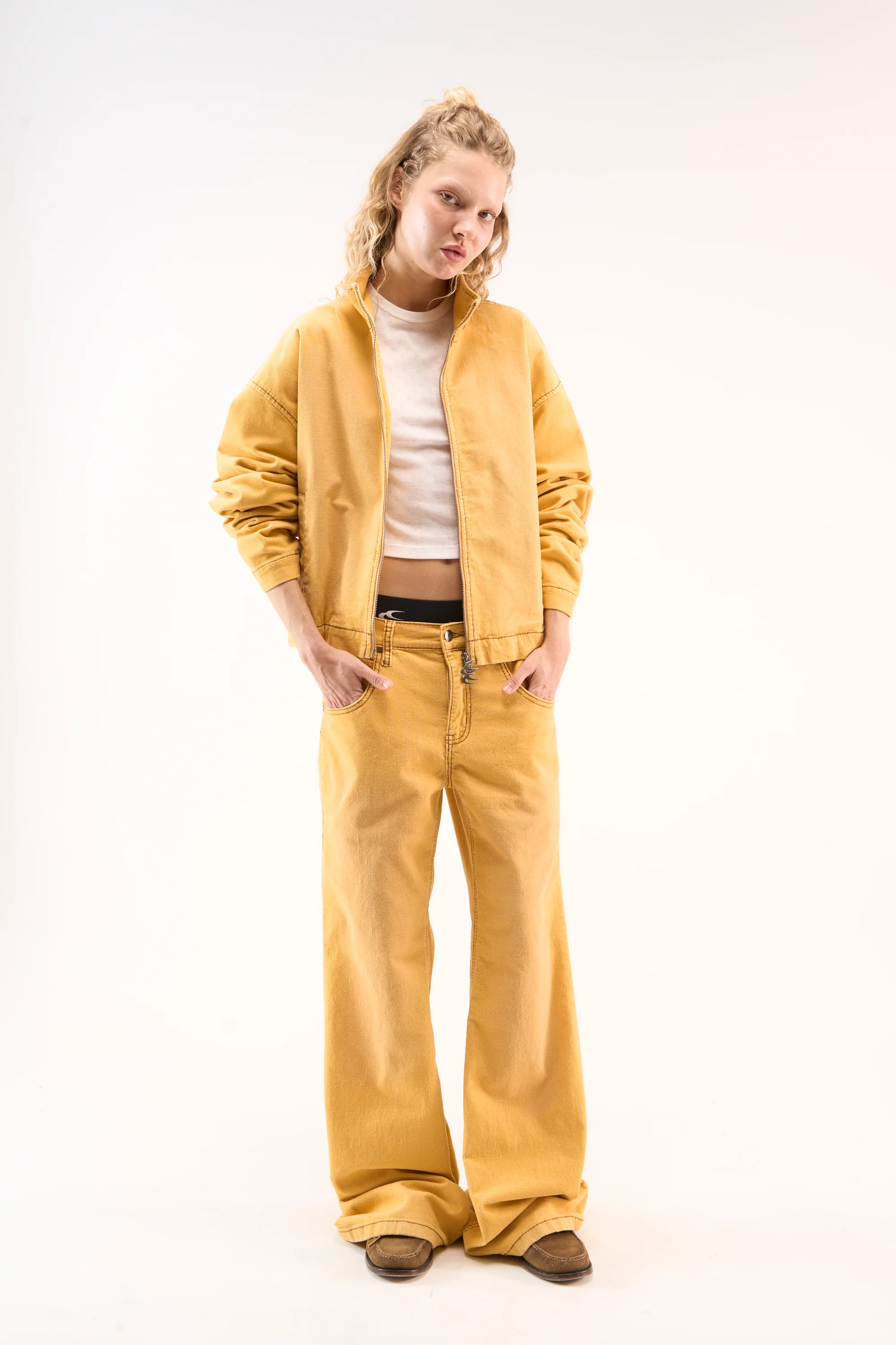 Corduroy Flared Yellow Pants - Image 5