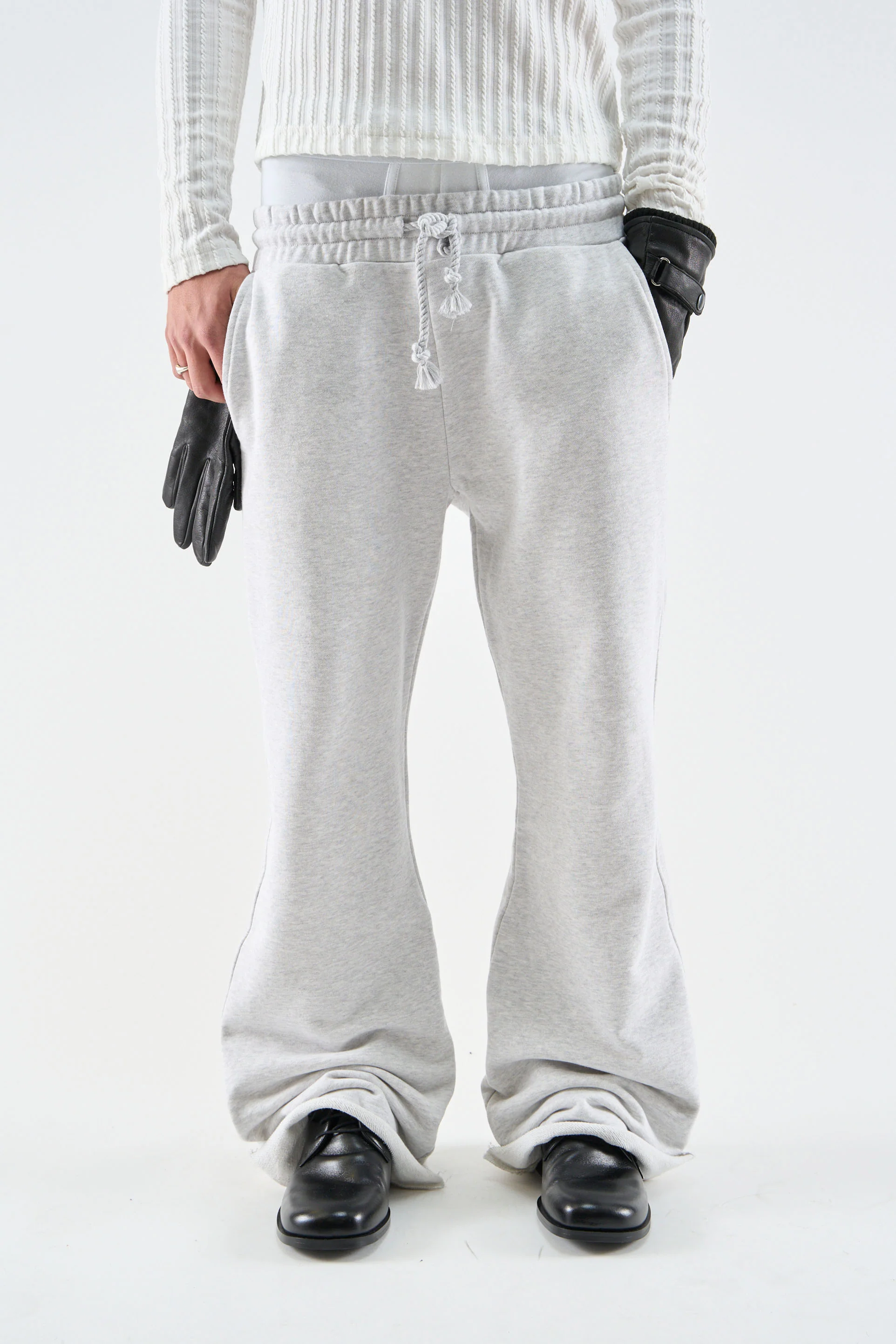 Flared Light Grey Sweatpants