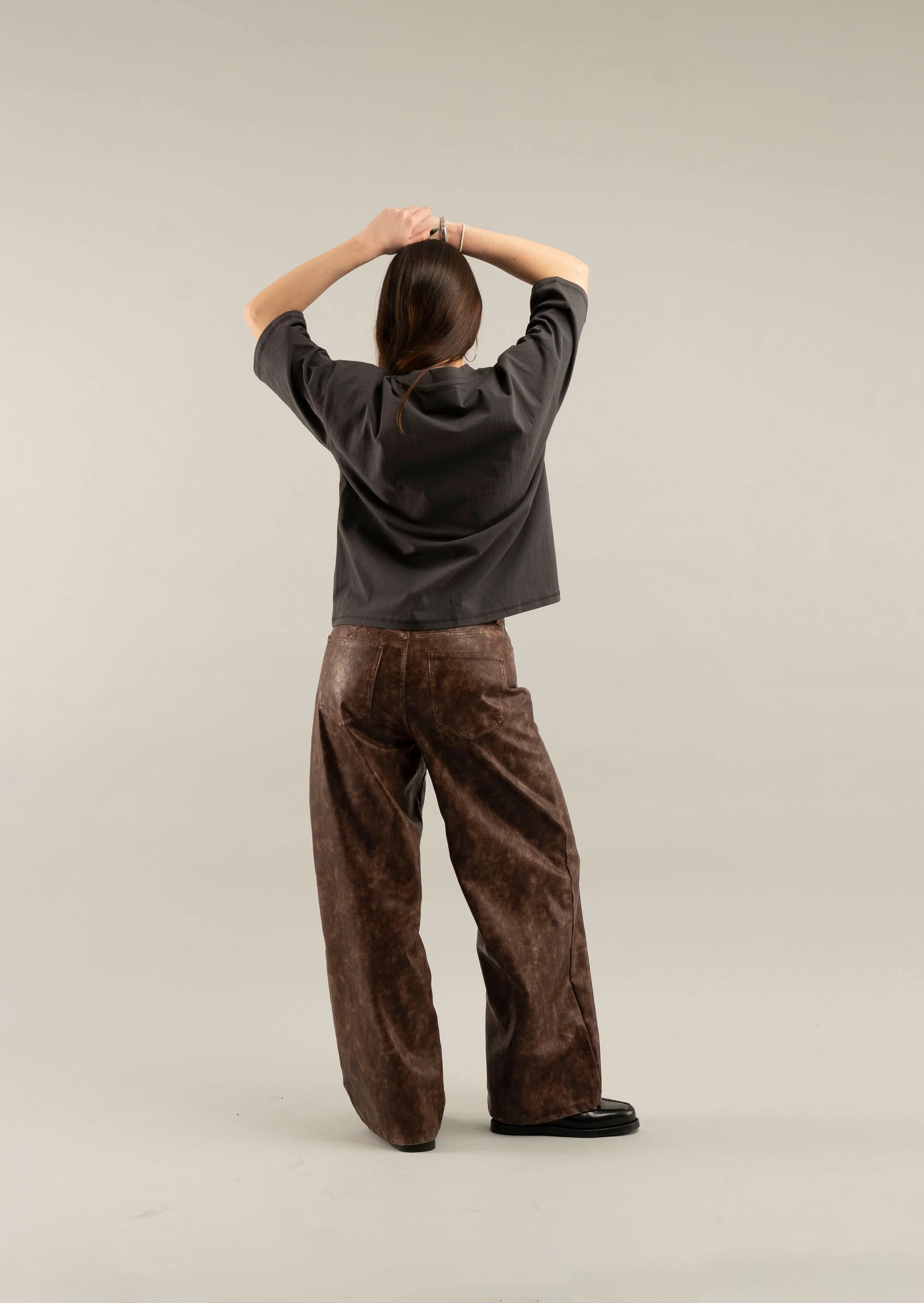 Leather Brown Jumbo Pants - Image 6