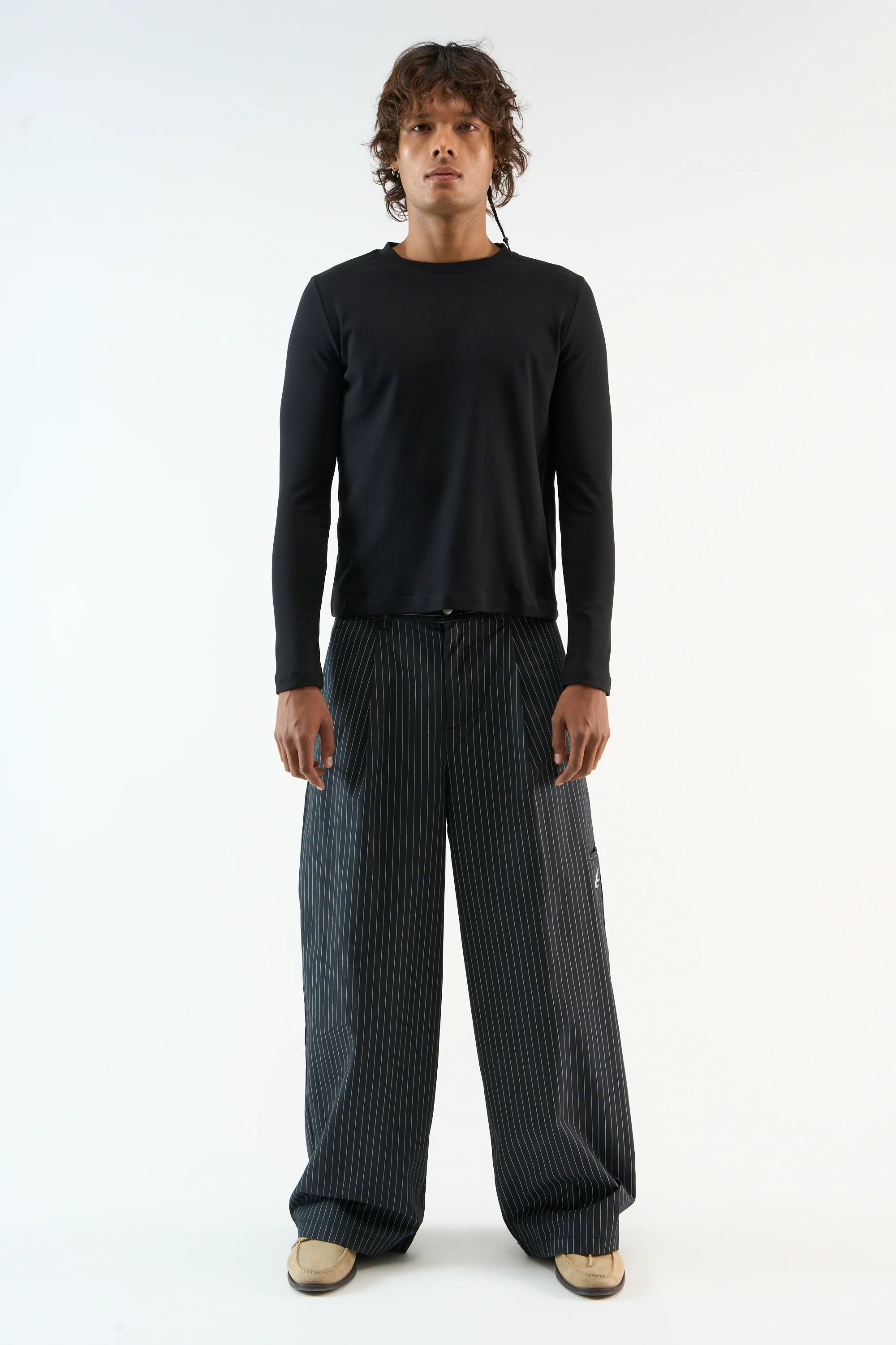 Pinstripe Black Pants - Image 2