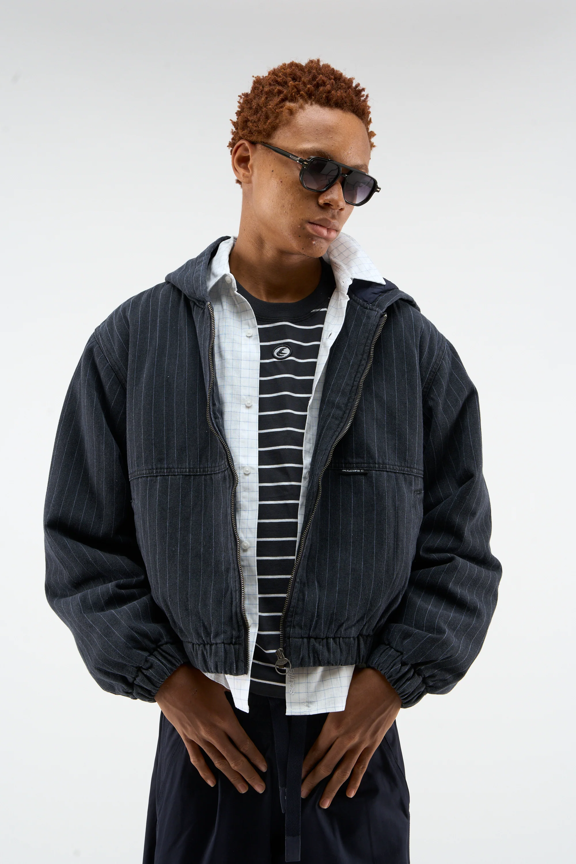 Pinstripe Dark Work Jacket - Image 2