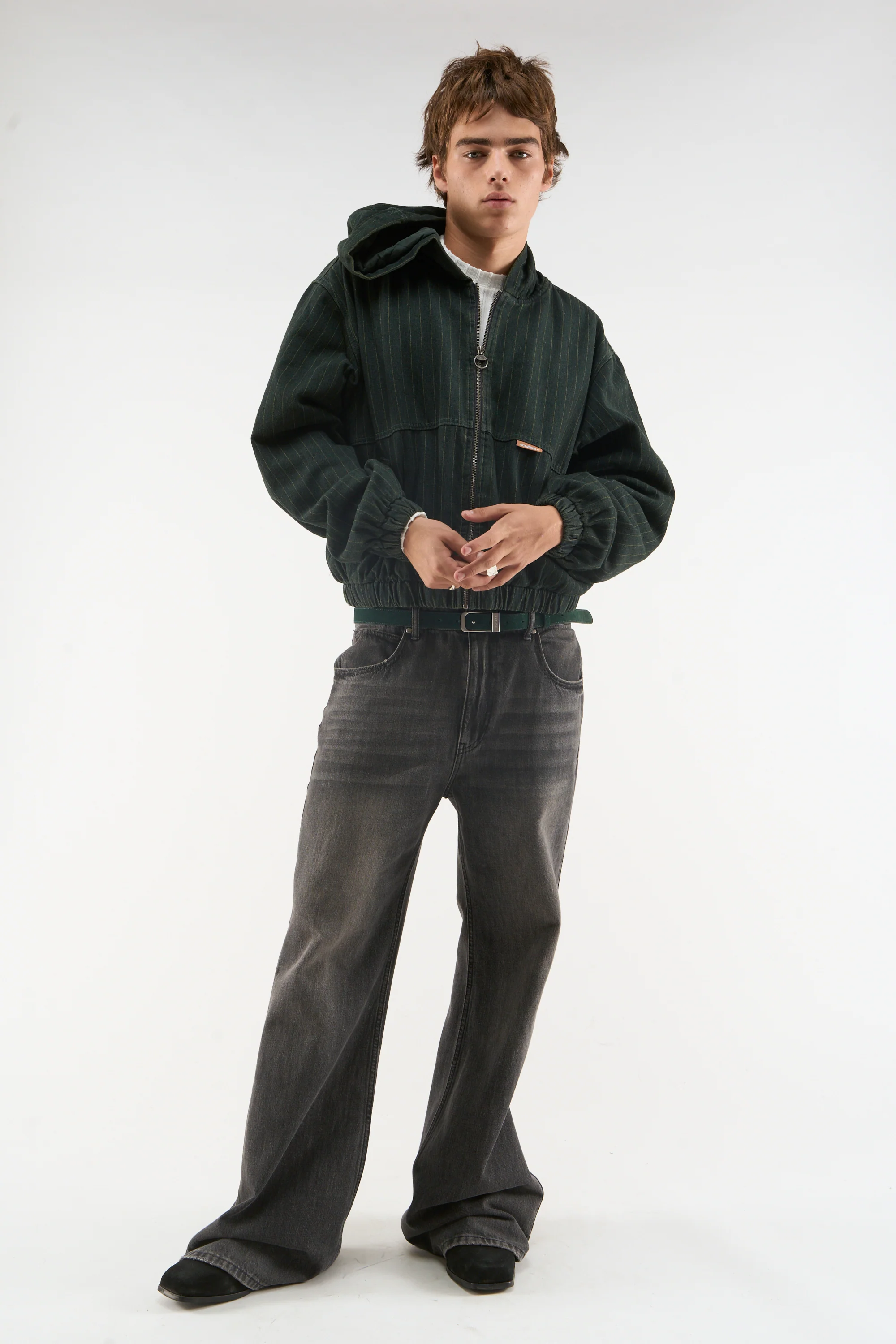 Pinstripe Green Work Jacket - Image 2