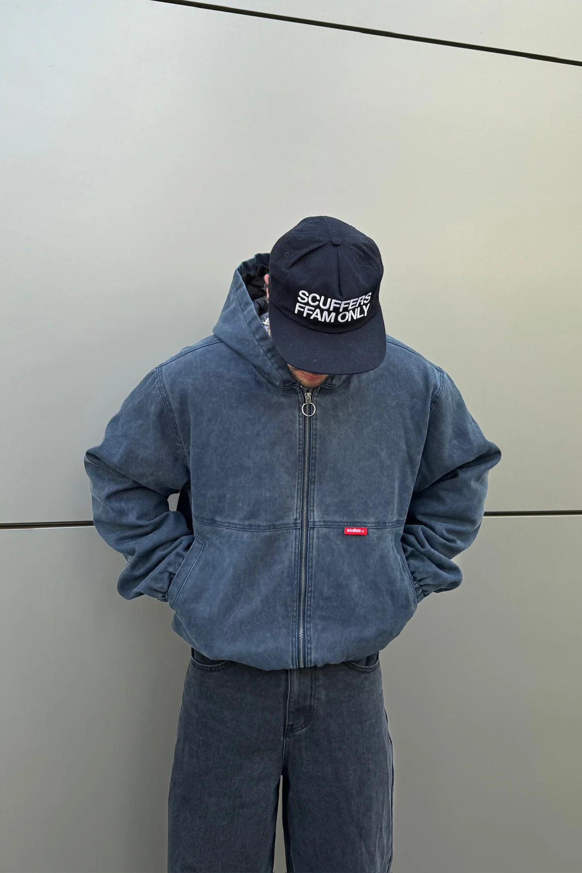 Stained Navy Blue Work Jacket - Image 2