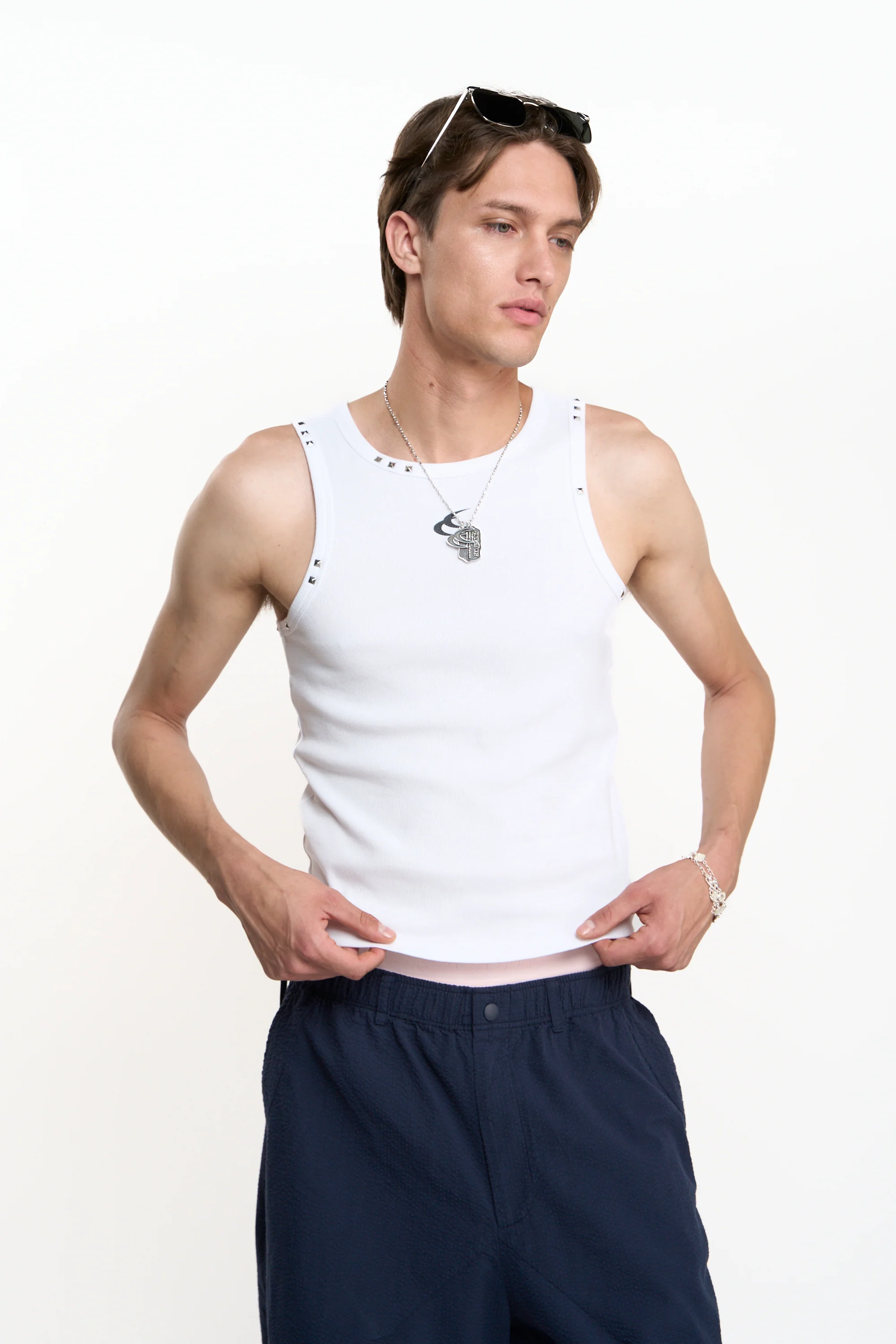 Studded White Tank Top - Image 4